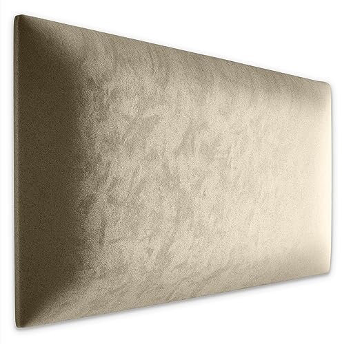 Muralo Panel acolchado de pared de terciopelo, panel acolchado de tela, para dormitorio, salón, cama, cabecero de cama, cojín lumbar, moderno y lujoso, panel acolchado (crema, 40 cm x 30 cm)