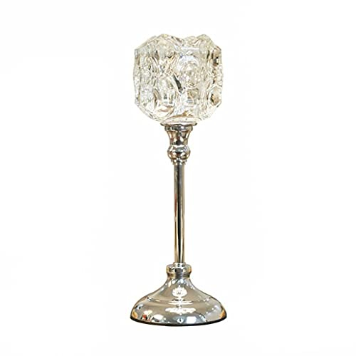 HEXEH Kerzenhalterhalter Kerzenständer Stand Luxus Candlelight Abendessen Requisiten Kristall Metall Esstisch Dekoration Home Restaurant Candlestick Dekoration Kandelaber (Size : L)