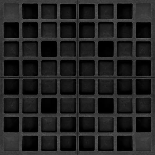 Foroomaco Lot de 4 diffuseurs acoustiques en EVA - 30,5 x 30,5 x 5,1 cm - Panneaux acoustiques Qrd de style gaufré pour maison, studio, art mural, panneaux en mousse, traitement acoustique (noir)