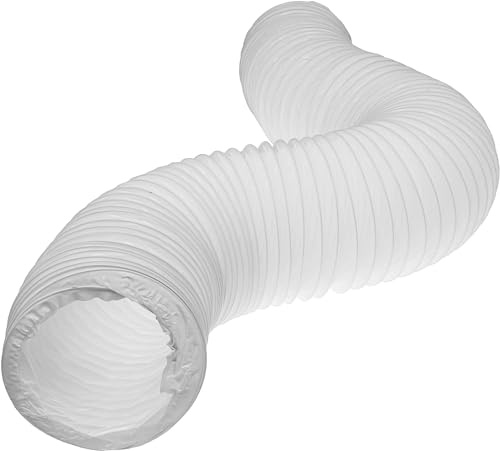 Vent Systems PVC Flexschlauch Weiß DN 125mm x 1 m lang Abluftschlauch 125mm Flexibles Lüftungsrohr, Flexibler Schlauch, Abluftrohr für Heizung und Kühlung Klimaanlagen, Trockner, Dunstabzugshaube