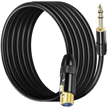 PNGKNYOCN 1/4 TRS auf XLR Stereo-Audiokabel, 2 m symmetrisches 6,35 mm (1/4 Zoll) TRS-Stecker auf XLR-Buchse Mikrofonkabel für Mikrofone, Verstärker, Mischpulte (1/4 TRS to XLR female, 2M)