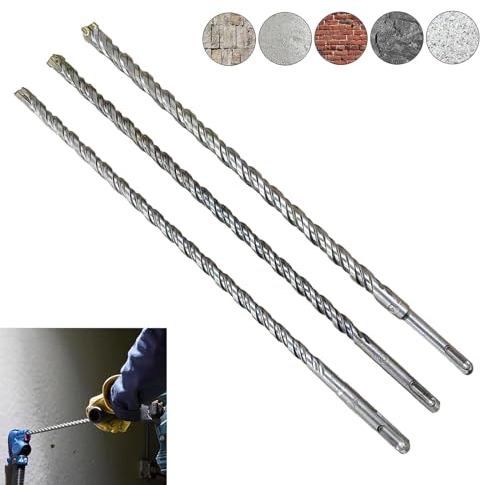 Sds Plus - Punta Per Trapano a Percussione 10 12 14 X 350MM, Professionale Drill Bit,Punta Trapano Muro Lunga, Con 4 Taglienti, Per Pietra Naturale, Pietra E Cemento, Mattoni