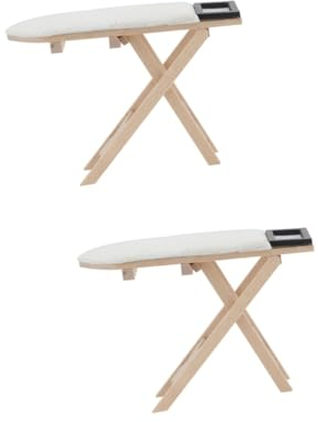 TOYANDONA 2st Puppenhaus Bügeltisch Spielzeug Für Kinder Mini-bügelbrett Puppenhaus-Layout-Requisiten Miniatur-eisentisch 1:12 Puppenhausmöbel Miniaturdekoration Das Bügeleisen Esstisch Holz