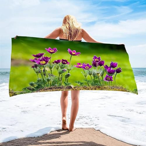 okoikfc 3D Strandtuch 200x200 cm Blumen Badetuch Groß Blumen Microfaser Handtücher Weich Schnell Trocknen Strandhandtuch Herren Frauen Badetücher, Strandtücher Strandlaken Handtuch A889