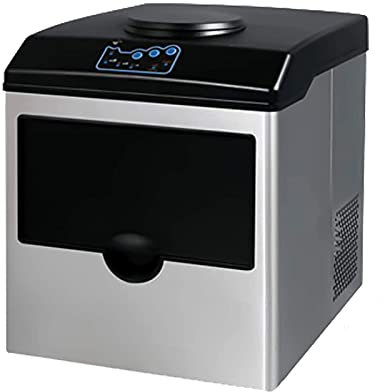Comptoir De Machine À Glaçons 2 En 1, Machine À Glace Automatique En Acier Inoxydable De 55 Lbs/24H Avec Distributeur D'Eau Prête En 8 Minutes Avec Cuillère À Glace Et Machine À Glaçons De Stockage D
