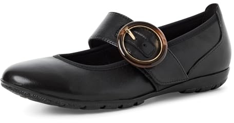 Marco Tozzi Ballerine da Donna in Pelle con Chiusura in Velcro, Nero, 39 EU
