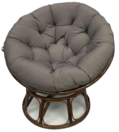 Hiseng Papasansessel Kissen Sitzauflage, Rundes Papasan Stuhlkissen, Wasserdicht Dicke Stuhlkissen Bequem & Weich Sitzkissen Hängesessel für Indoor Outdoor Garten Stuhlauflage (Dunkelgrau,110cm)