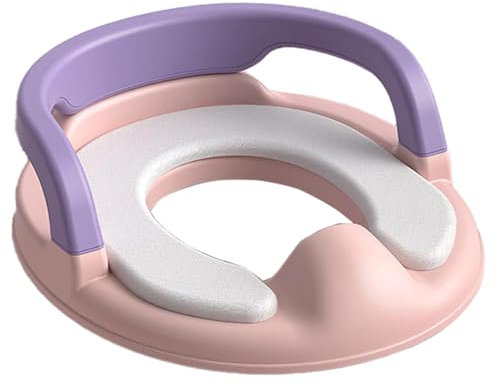 Toilettensitz für Töpfchentraining – Töpfchentrainingssitz mit Griffen – Toilettentrainer mit weichem Kissen, rutschfester Kinder-Toilettensitz für Mädchen Kinder