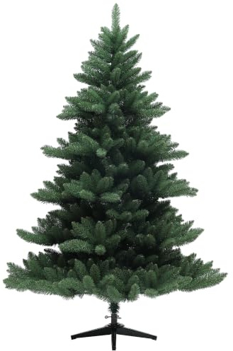 HOMCOM Künstlicher Weihnachtsbaum 180 cm Breiter Tannenbaum für Drinnen | Künstlich, 880 Spitzen, Christbaum, Faltbar Stahlfuß, Weihnachtsdeko, Inkl. Metallständer