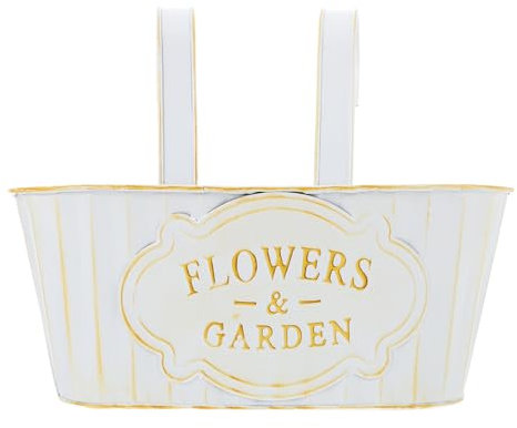 Cabilock Hängender Blumentopf Im Vintage-Stil Metallischer Pflanzkübel Für Balkon Und Garten Ovaler Wandtopf Für Blumen Leichtes Und Sicheres Material Für Dekoration Drinnen Und