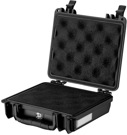 Wiltec Universalkoffer 19 x 17 x 6 cm, wasserdichter Transportkoffer, Schutzkoffer aus PP und Glasfaser, Koffer mit Würfelschaumstoff
