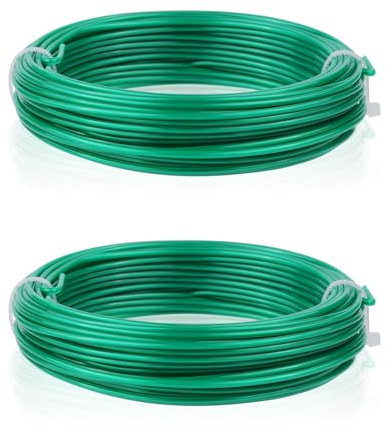 lvzhen 2Rolls 15m Garden Wire | 2.0mm Plant Twist Ties Garden Plant Support Wire Garden Wire for Climbing Plant Garden