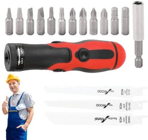 Sierra de mano recíproca, sierra de recíproco manual - Adaptador de aserración con trozos y sierras | Cortador multipropósito, herramienta de destornillador para tubo de PVC de metal de madera