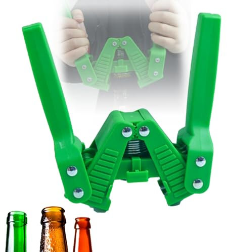 Manuelles Bierflaschenverschließer-Werkzeug, 26mm Kronkorken-Flaschenverschließer-Werkzeug mit Magnet für Flaschenverschlüsse, Bierkorken-Maschine, Doppelhebel-Handverschließer für Heimbrauen,Green