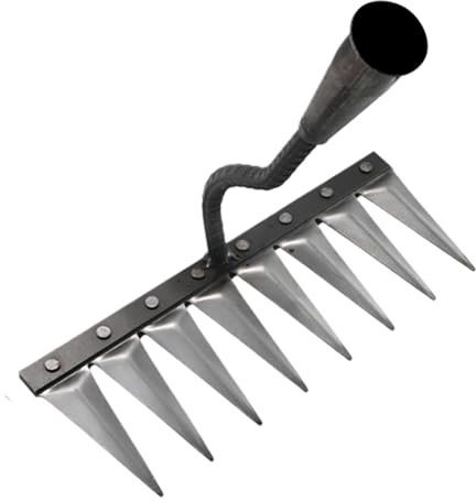 Gartenjäter-Werkzeug | Gartenrechen mit mehreren Zähnen, manueller Unkrautjäter, ergonomischer Griff, Handjäten Klaue, manueller Kultivator für Hof, Hinterhof, Rasen