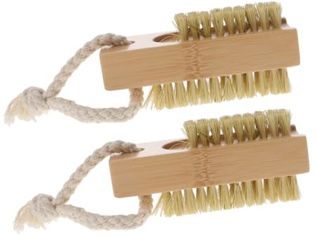 ELAYARD 2 Stück Nagelbürsten Aus Holz Mit Weichen Borsten Zur Fingernagelreinigung Kompakt Und Ergonomisch Nagelreinigungsbürsten Für Damen Und Reisen