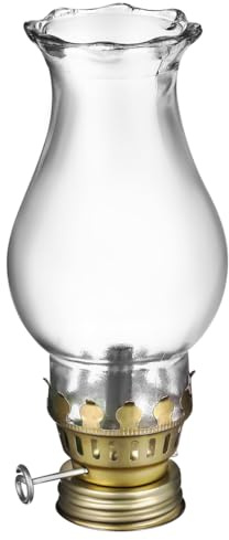 iplusmile Abat-Jour Cylindrique Transparent Pour Lampe À Huile Avec Brûleur Vintage Résistant À La Chaleur Pour Lampe À Pétrole Intérieur Salon Chambre