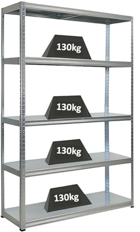 PROREGAL Metallregal Steel Eagle 180x120x40cm Fachlast 130kg Verzinkt Schwerlastregal, Küchenregal, Kellerregal, Steckregal, Garagenregal, Lagerregal