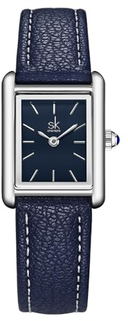 SHENGKE Minimalistische quadratische Vintage-Uhren für Frauen mit Lederarmband