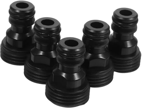 SUPVOX 5pcs Hose Quick Connect Fittings Water Inlet Adapter for Washing Machine Faucet Garden Hose Connector Black Sturdy Washer Coupler Compatible Outdoor Watering and Home Appliances