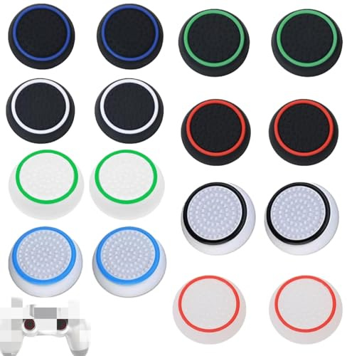 Thumb Grips Caps,16 Pcs Controller Thumb Grips Replacement,Anti-Slip Thumbstick Grip Caps,Silicone Joystick Caps,Wear-resistant Joystick Controller Replacement Grip Covers for Ps4/Ps5