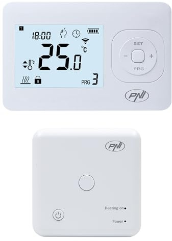 Thermostat sans Fil PNI CT62 pour systèmes de Chauffage, Affichage Lumineux, programmes journaliers