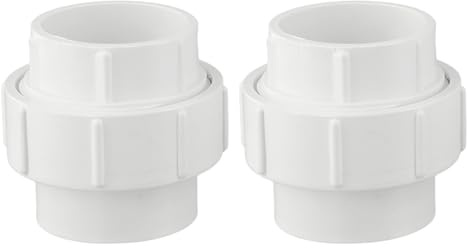 MoSundi Confezione da 2 raccordi in PVC da 2,5 cm/5,1 cm, per impianti idraulici, irrigazione, drenaggio e fognature, con O-ring in EPDM, bianco, 63 mm