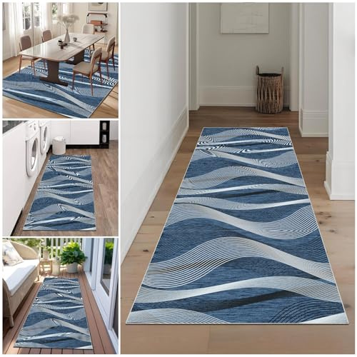Tapis Couloir Long Moderne 60 x 80 cm Tapis Cuisine Antidérapant Lavable Tapis de Passage Couloir Cuisine Tapis Entree Interieur Paillasson Long Tapis de Sol de Cuisine pour Cuisine Salon Chambre