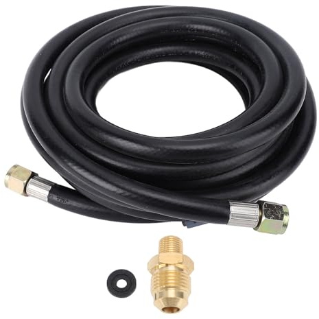 Aolidsive Manguera de Alta Presión de 20 Pies Manguera de Línea de Gas de Alta Presión con Adaptador MNPT Hembra de 0,375 Pulgadas a 0,125 Pulgadas para Parrilla, Hoguera, RV y Calentador