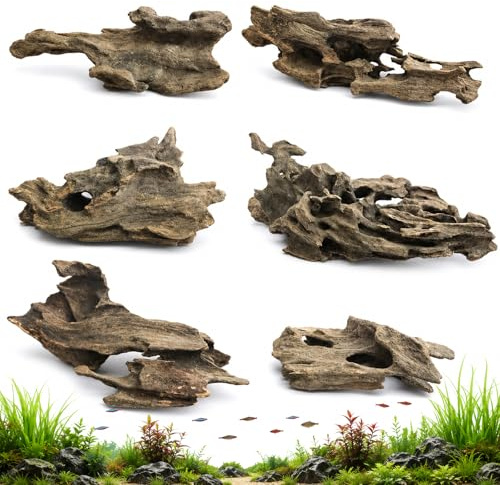 yolzhxe 6 Stück Aquarium Holz Natürliches, 5-10cm, 10-15cm Treibholz Deko