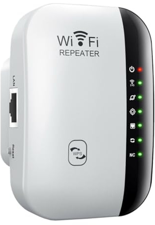 ELEOUTI Repetidor de WiFi Inalámbrico 300 Mbps, de Señal para Casas Grandes, 802.11 B/g/n, Plástico Blanco