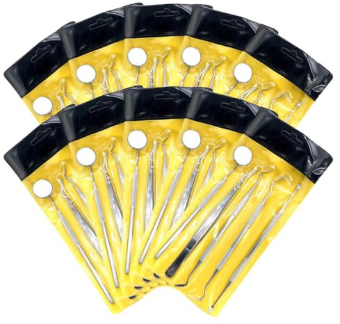 10-Pack Pro Oral Care Tool Set, 5pc Stainless Steel Plaque & Tartar Remover Kit for Deep Cleaning