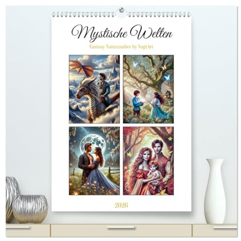 Mystische Welten, Fantasy Naturzauber (hochwertiger Premium Wandkalender 2026 DIN A2 hoch), Kunstdruck in Hochglanz: Tauche ein in eine magische Welt ... die Träume und Magie lieben (CALVENDO Natur)