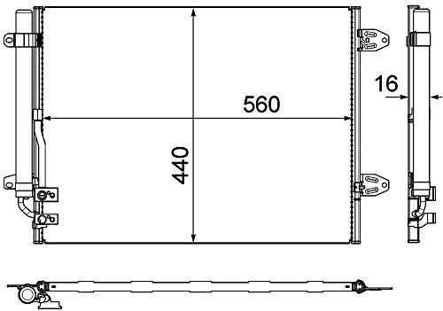 MAHLE AC 733 000P Kondensator, Klimaanlage für VW PASSAT B6 Variant (3C5) u.a. | Kompatibel mit: VW PASSAT ALLTRACK B7, PASSAT B6, PASSAT B6 Variant, PASSAT B7, PASSAT B7 Variant, PASSAT CC B6