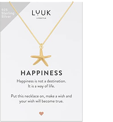 LUUK LIFESTYLE 925 Sterlingsilber Halskette mit Anhänger | Schmuckgeschenk für Freundin, Verlobte, Wasserfest, Hypoallergen, 50cm Verstellbare Kette