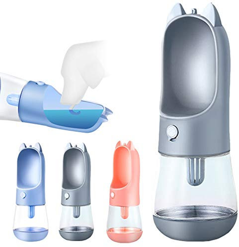 PJDDP Bouteille d'eau Portable pour Chien pour Marcher Et Voyager, Distributeur d'eau pour Chien, Tasse De Boisson De Voyage, Bol À Boire pour Animaux De Compagnie, Extérieur Étanche sans BPA,Gris