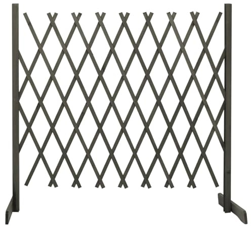 Tidyard Clôture en Treillis de Jardin Panneau de Clôture Extensible Gris 180x100 cm Bois de Sapin