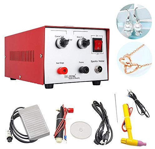 Saldatrice a Punti per Gioielli 200W Saldatrice Elettrica Saldatore a Punti D'impulso 0.5mm-1.75mm per Oro Argento Platino Saldatrice a Punti Laser