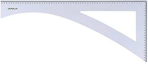 SEMPLIX Schneiderlineal - Schneiderwinkel - Reverswinkel (Kunststoff weiß/ 60 x 24 cm)