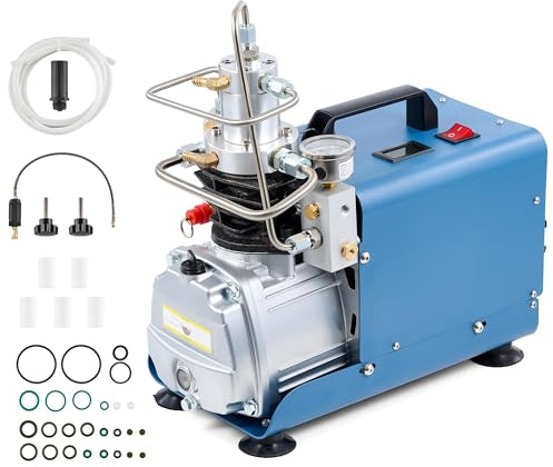 CREWORKS Compresseur d'Air Électrique, 30MPA 4500PSI, Pompe PCP, 300Bar Compresseur Pompe à Air de Haute Pression
