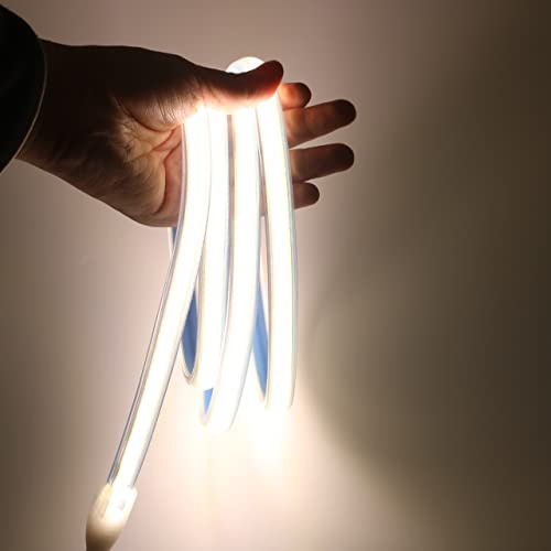 pcning 220V 230V COB LED Streifen Super hell IP67 Wasserdicht 1M Weiss | 1 Meter Strip mit EIN/AUS Schalter , super hell , led weiß 1m ohne netzteil , 4000k , lichtband aussen wasserfest