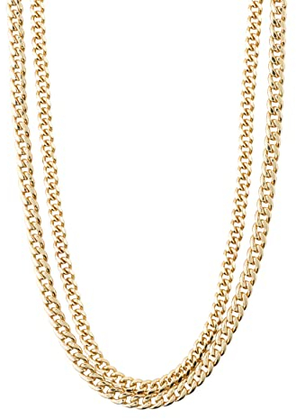PILGRIM BLOSSOM recycelte Panzerhalskette, 2-in-1-Set, vergoldet
