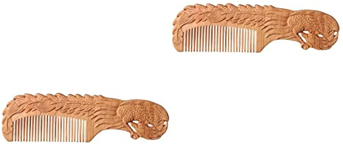 Lurrose 2 Piezas Peine De Madera Peine Fino Bambú Cardado Regalo