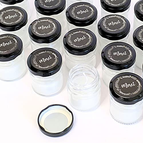 Bougie Parfumée Kit, 24 PCS lot de bougies Naturel Cire de Soja | Bougies Parfumée - cadeau invité mariage, bapteme, communion, anniversaire - cadeau femme, Noël | TE Whaka (Couvercle noir)