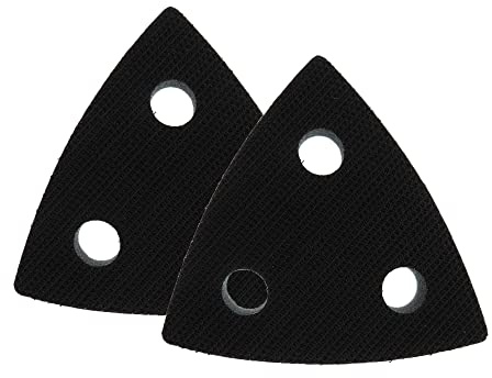 Triangle Interface Pad, 2 Pcs 6 Holes Hook and Loop Soft Sponge Interface Pad, Self-Adhesive Cushion Buffer Pad for Polishing and Grinding Machine - 80 * 80 * 80mm