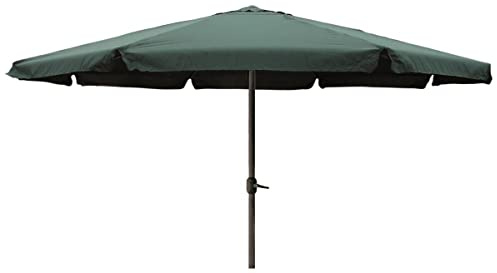 INDA-Exclusiv XXL Alu Sonnenschirm Ø 4 m UV30+ Kurbelschirm Gartenschirm Marktschirm Krempe Sonnenschutz mit Kurbel Gartenschirm, Farben:Grün