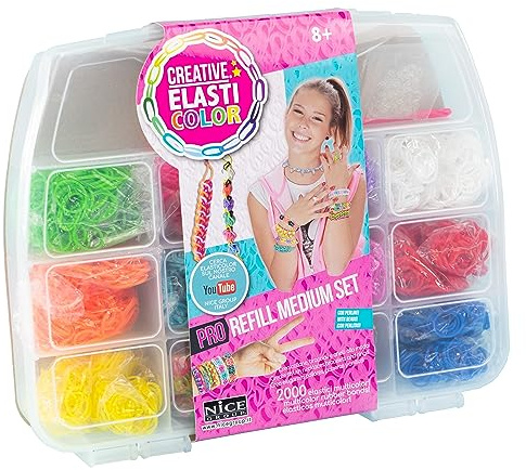 Elasticolor Pro Refill Set Medio, Caja con gomas de colores para construir pulseras y collares, 03004