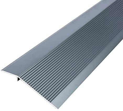Extra breite Übergangsleiste von Holz zu Fliesen, Bodenleisten aus Aluminiumlegierung für den Innenbereich, Schwellen für Türen, Teppichkanten-Zierleiste für Zuhause (grau)