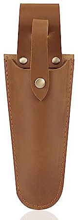Zangenhalter für Gürtel, strapazierfähiges Echtleder, Zangentasche, Messerhalter, Gartenwerkzeug, Gürtel für Gartenschere, Schere (V-007-PH-Brown)