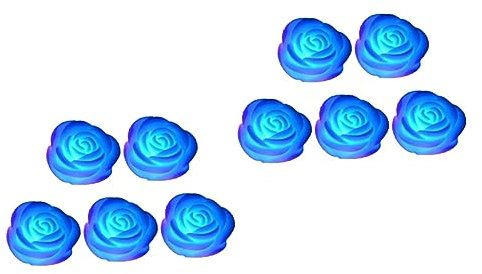 DOITOOL 10stücke Blumen Nachtlicht Romantische Kunststoffrosenlampe Blau Mit Farben Dekorative Beleuchtung Für Hochzeiten Partys Und Garten Für Stimmungsvolle Anlässe